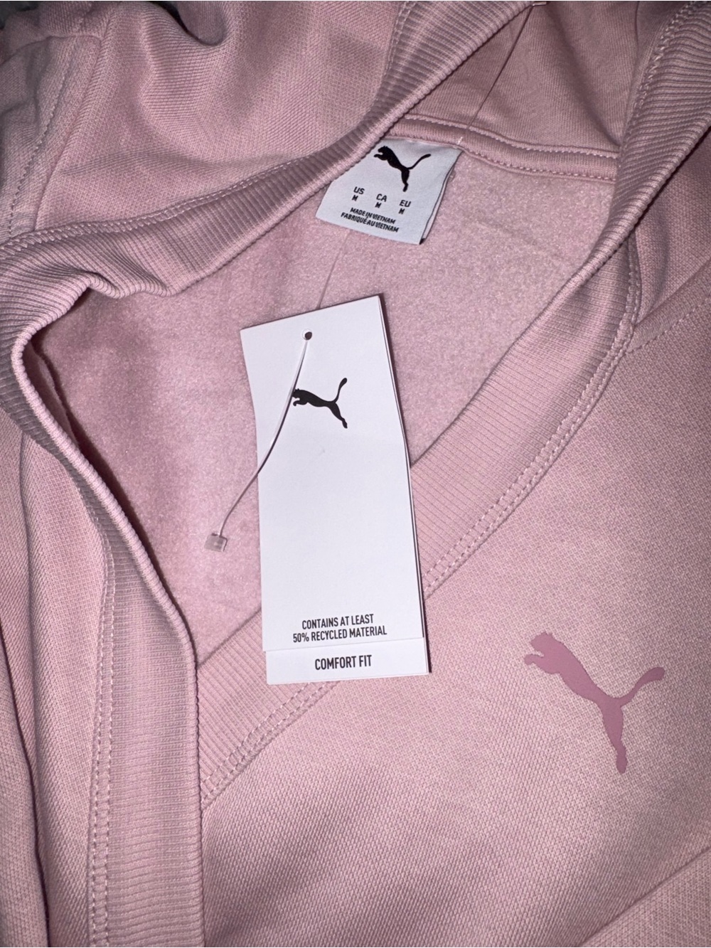 Puma Women's Light Pink V-Neck Pullover Sweater - Picture 12 of 13
